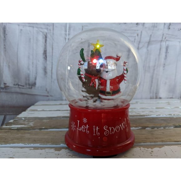 Gemmy Xmas mini snow globe lights sound